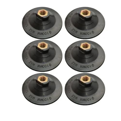 Kit 6x Prato Suporte 100mm Com Velcro Para Lixa Diamantada - Uso Profissional
