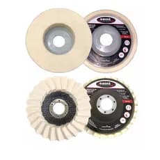 Kit 2x Disco Flap Feltro Lã Polir Inox Mármore Granito Alumínio Madeira Polimento Multiuso