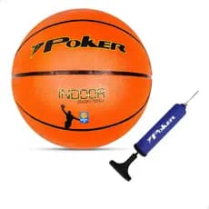 Bola de Basquete Oficial N°7 Indoor LARANJA + bomba azul poker