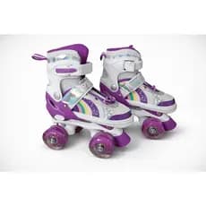 Patins 4 Rodas Led Ajustável Arco Iris