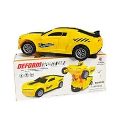 Carrinho Deform Sport Car Transformers Com Luz E Som Toys