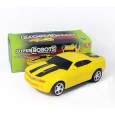 Brinquedo Infantil Carro Camaro Super Robô Com Luz Som Transformers Cor Amarelo
