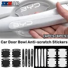 4/8Pcs BYD Autocolante Transparente Para Porta De Carro Anti-Riscos Versão Espessada Textur De Fibra De Carbono Atto 3 Y
