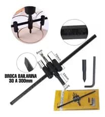 Broca Bailarina Profissional 30 a 330mm Ajustável com Chave Allen e Marcador de Centro