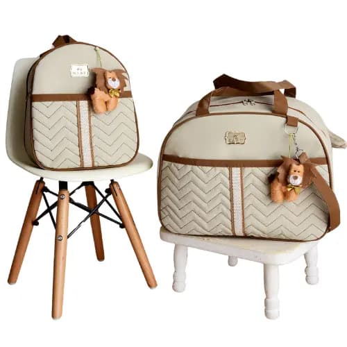 Kit de Bolsa de Bebê Mala Saída Maternidade com Mochila Menina Menino  2 peças Várias Cores