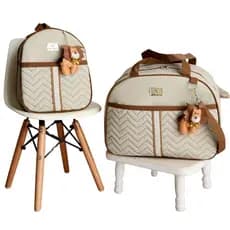 Kit de Bolsa de Bebê Mala Saída Maternidade com Mochila Menina Menino  2 peças Várias Cores