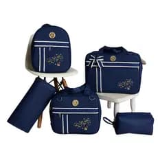 Kit Bolsa Maternidade Bordado Casinha 5 Peças