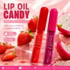 LIP OIL GLOSS LABIAL CANDY MAX LOVE MORANGO PITAYA  HIDRATANTE