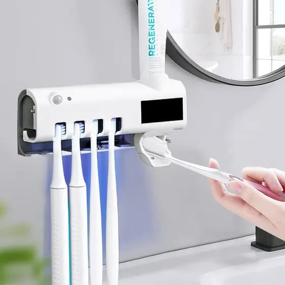 Aplicador Pasta de Dente Suporte Dispenser Do Creme Dental Automático Com Esterilizador Uv Cabo USB