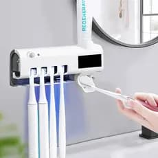 Aplicador Pasta de Dente Suporte Dispenser Do Creme Dental Automático Com Esterilizador Uv Cabo USB