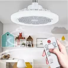 Ventilador De Teto Com Led Lâmpada E27 30W Com Controle Remoto para Sala Quarto Iluminaçao