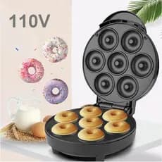 Mini Máquina de Waffles Elétrica Portátil Antiaderentes Fazer Panquecas Automática 110V