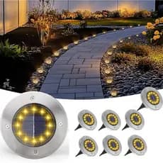 Luminárias Solares De Jardim Adequadas Para Iluminação LED Externa Em Gramados Caminhos 8/12 LEDs.