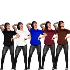 Kit 5  Blusa Long Line Dray Femininas Alongadas Fitness Academia