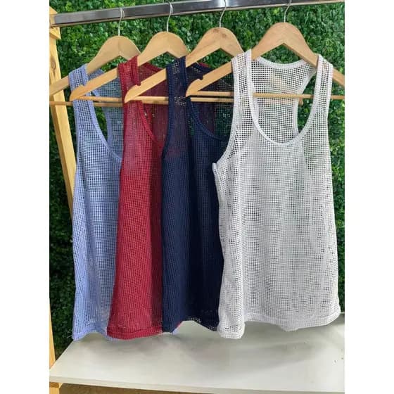 Kit 4 Regata Cavada Fitness Tela Arrastão Academia Feminina Furadinha