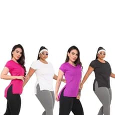 Kit 4 Blusa Dray Fitness  Plus Size Feminina Leve Confortável Academia