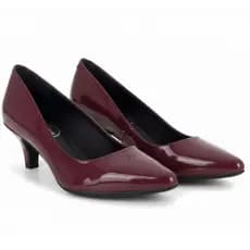 Scarpin Marsala Verniz Brilho Sapato Social Feminino Salto Médio 5cm Bico Fino Elegante Confortável Clássico