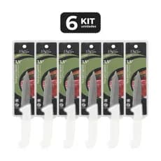 KIT 6 FACA PARA LEGUMES 3,5" CABO POLIPROPILENO BRANCO