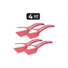 KIT 4 PEGADOR E ESPATULA DUPLA DE NYLON 31 CM