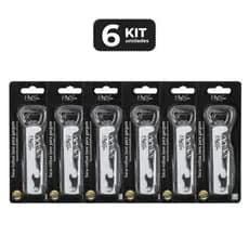 KIT 6 SACA ROLHA E ABRIDOR DE INOX MULTIUSO 12 CM