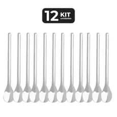 Kit 12 Colher Bailarina Inox 31 cm Profissional Bar Drinks Coquetel Jarra