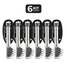 Kit 6 Pegador de Massa Inox 20 cm Profissional Restaurante Buffet Cozinha Industrial