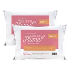 Kit Com 2 Travesseiro 40x60 Baby Toque De Pluma Antialérgico
