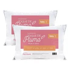 Kit Com 2 Travesseiro Toque De Pluma Baby 40x60 Antialérgico