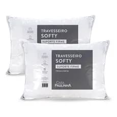 Kit 2 Travesseiros Suporte Firme 70x50 Fibra Antialérgica