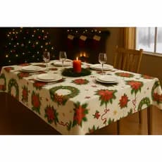Toalha de Natal Mesa Natalina Tecido Reforçado Tamanhos Diversos Envio Rápido