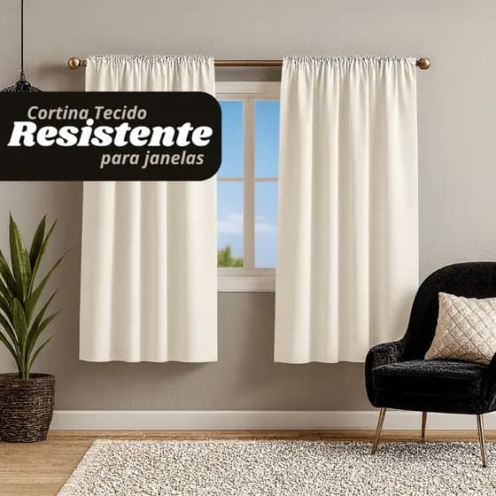 Cortina Sala 2 Metros Janela Quarto Tecido Resistente Para Decoração 2,00m x 1,40m