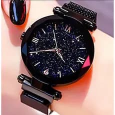 Relógio Feminino Céu Analógico Brilhante Delicado Strass Pulseira com Fechamento em Imã