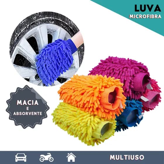 Luva de Microfibra para Limpeza de Carros, Móveis e Outras Superfícies - Multiuso - Aviv
