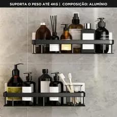 Suporte De Banheiro Organizador - Porta Shampoo E Sabonete Sem Furo - AV