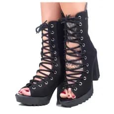 Bota Tratorada Galway 475NBK Cano Médio Sem Língua Casual Estilosa Confortável Estável Urbana Leve Feminina