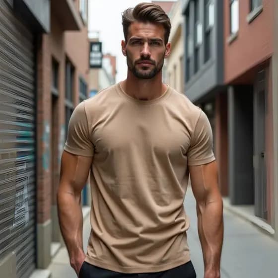 Camisa Básica Masculina 100% Algodão Com Costura Reforçada Camiseta Casual Dia a Dia