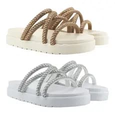 Kit 2 Pares de Sandalia Papete Birken Slide Flat Feminina Promoção Casual Verão Blogueira Estilosa