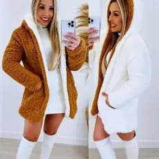 Casaco Teddy Dupla face Com Capuz 2026