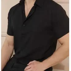 Camisa Social Slim Fit Premium Manga Curta Luxo Moda Estilo Verão Linho
