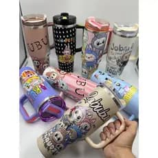 Garrafa Térmica Copo Térmico Personalizado 1200 ml Alça e Canudo Parede Dupla Tampa