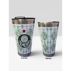 Copo Térmico Palmeiras Personalizado a LASER com Tampa e Abridor 473ML
