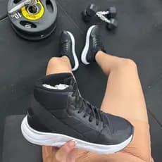 Tênis Feminino Cano Alto Para Treino Antiderrapante Casual
