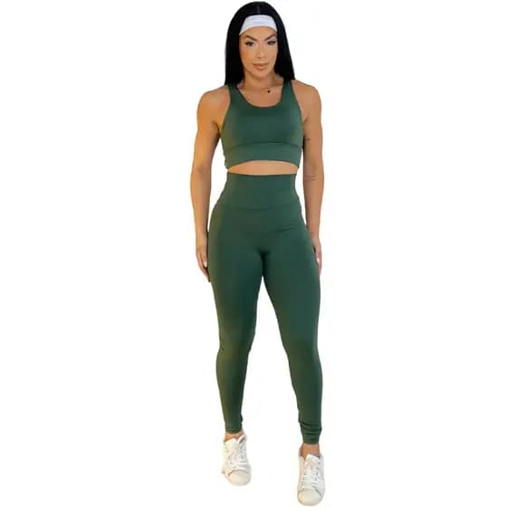 Conjunto Legging E Top Confortável Fitness Feminino