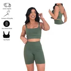 Conjunto Confortável Top E Short Para Corrida E Treino