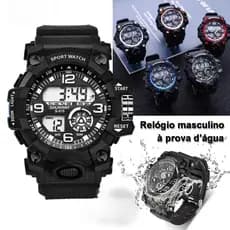 Relógio À Prova D'Água Masculino Esportivo Digital De Pulso Multifuncional