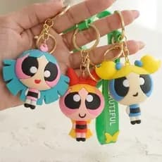 Chaveiro Meninas Superpoderosas  Anime Y2K Florzinha Lindinha Docinho Alça Argola para Bolsa Mochila Bolsa Carro