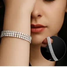 Pulseira Feminina Cristal Ice Brilho Riviera Premium Cristal Luxo Moderna Festa