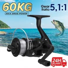 Molinete de Pesca Ultralight 5.1:1 – 3 Rolamentos, Manivela Direita/Esquerda Intercambiável