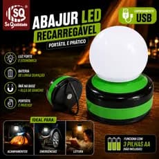 Abajur Led Compacto Portátil Luz Forte Para Quarto E Camping