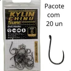 Anzol Kylin Chinu Sure Sem Farpas N° 06 Com 20 Peças